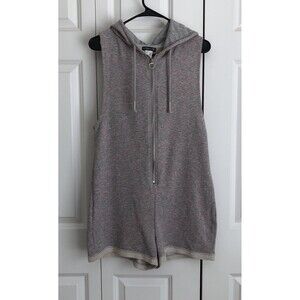 VENUS WOMENS SIZE SMALL ROMPER SHORT JUMP SUIT GRAY/PINK SLEVELESS HOODI WG